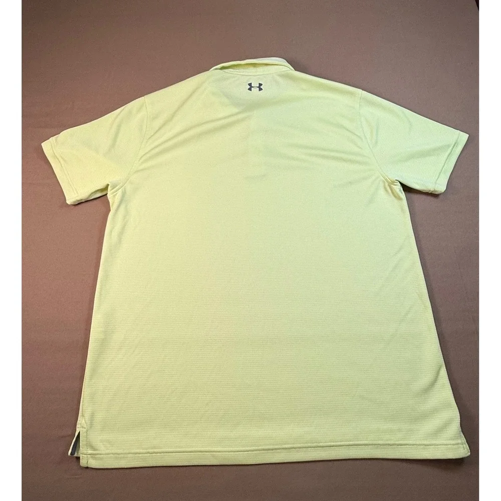 Under Armour‎ HeatGear Loose Fit Polo Shirt Men's XL Yellow Golf Athletic